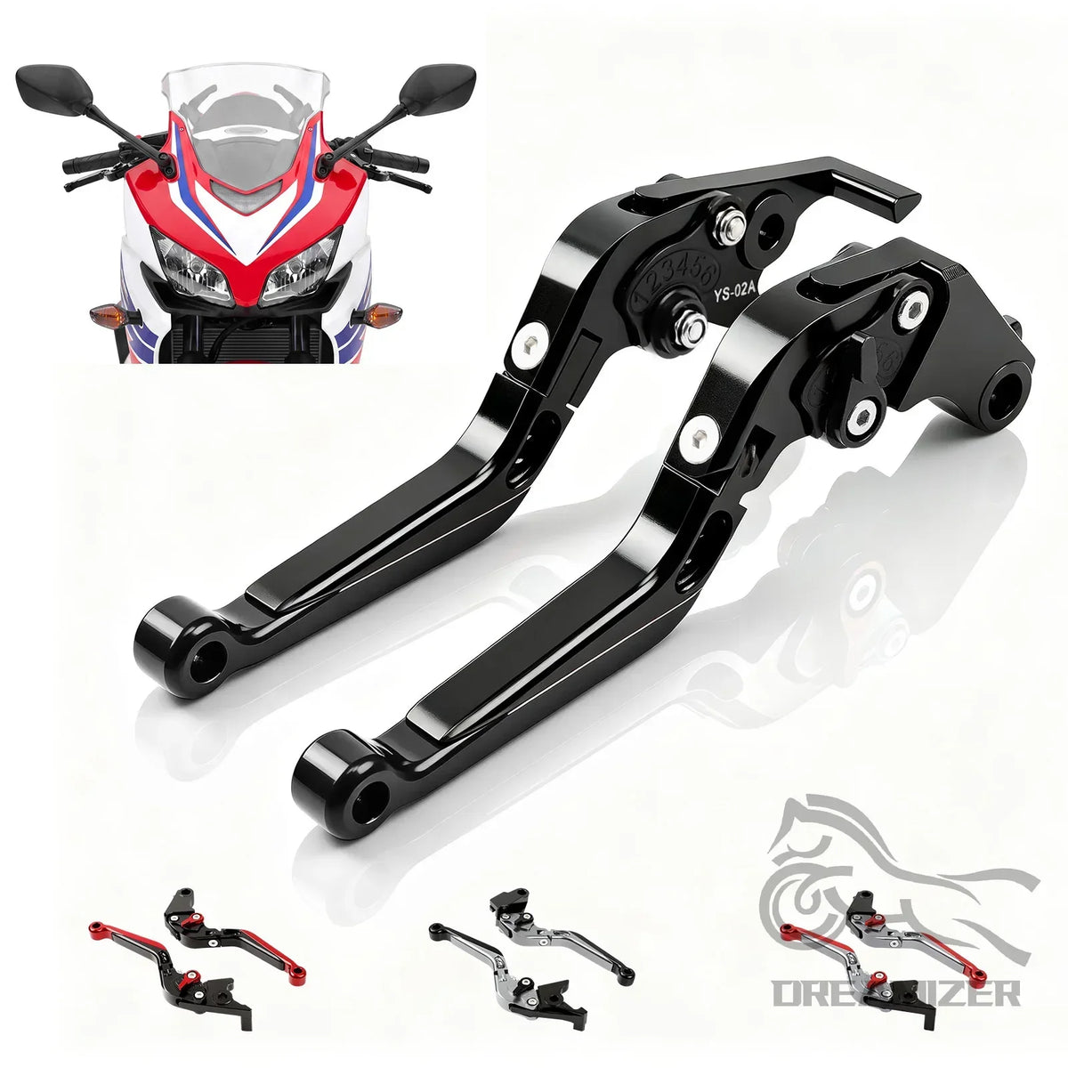 Brake Handle Motorcycle CNC Aluminum Adjustable Foldable Brake Clutch Lever Set  for HONDA 2013-2020 - Automotive LED Li