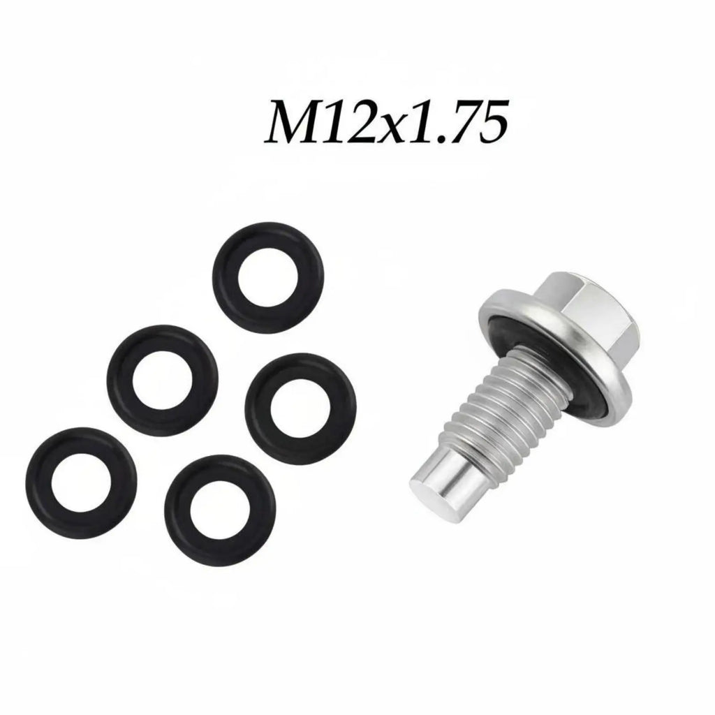 6 Pieces 12mm Oil Drain Plug Includes 5 Spare Washers Oil Drain Plug Gasket Set Zinc-Coated Auto - Automotive LED Light