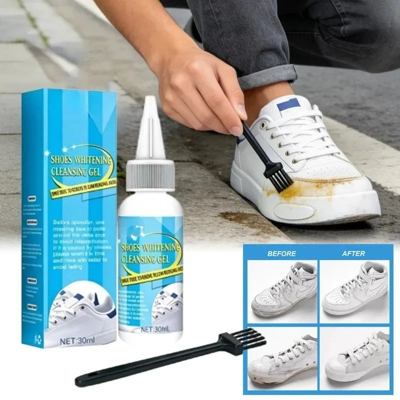 All-Purpose Cleansing Cream Stains Remover White Shoes Cleaning Cream Shoes Whitening with Wipe  - Automotive LED Light