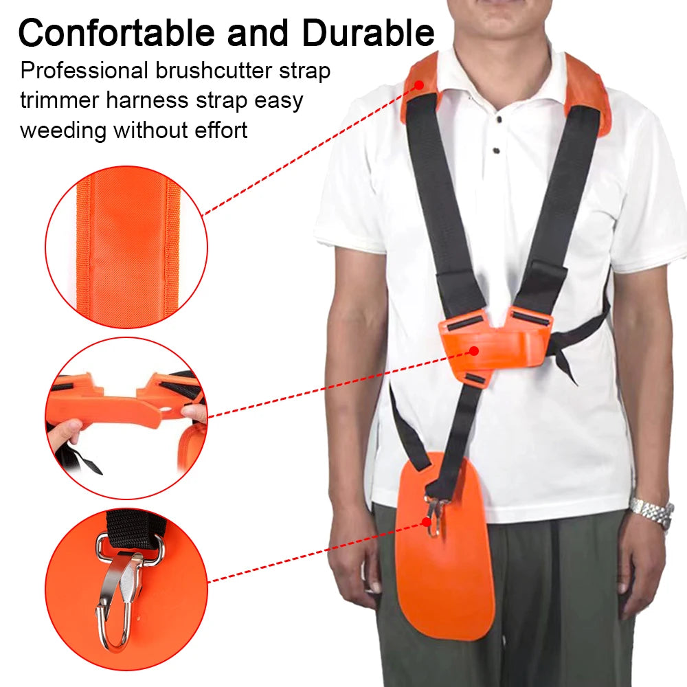 Strimmer Padded Belt W Shape Double Shoulder Harness Strap Comfortable Labor Saving for Brush Cu - Automotive LED Light