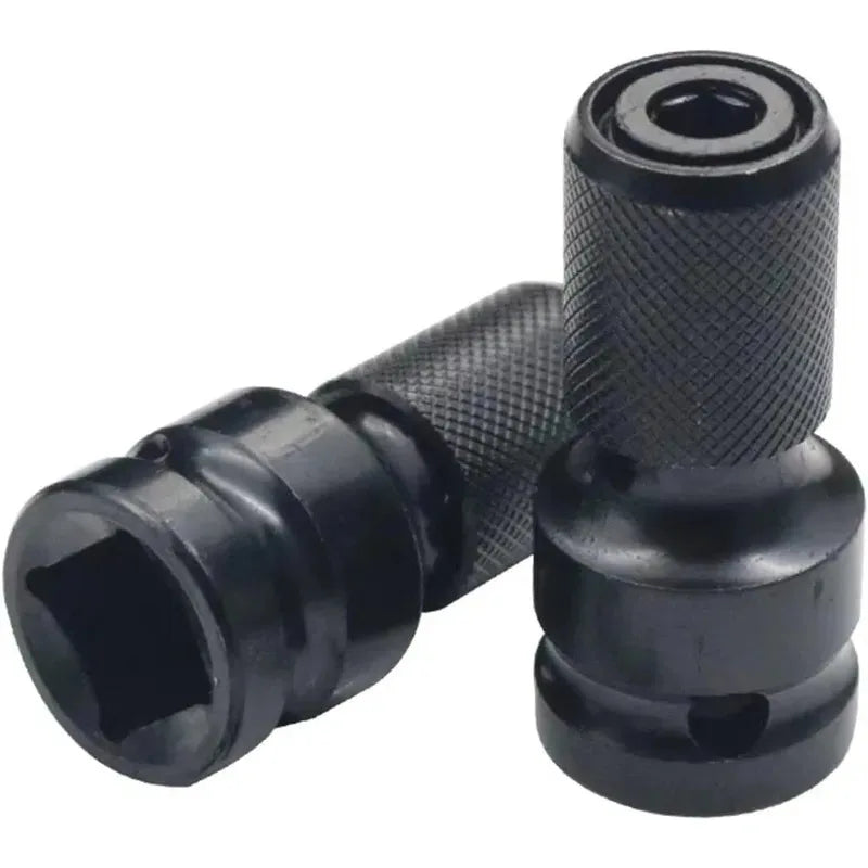 1/2PCS Electric Wrench Impact Wrench Drill Adapter 1/2 To 1/4 Hex Converter Socket Extension Bit - Automotive LED Light