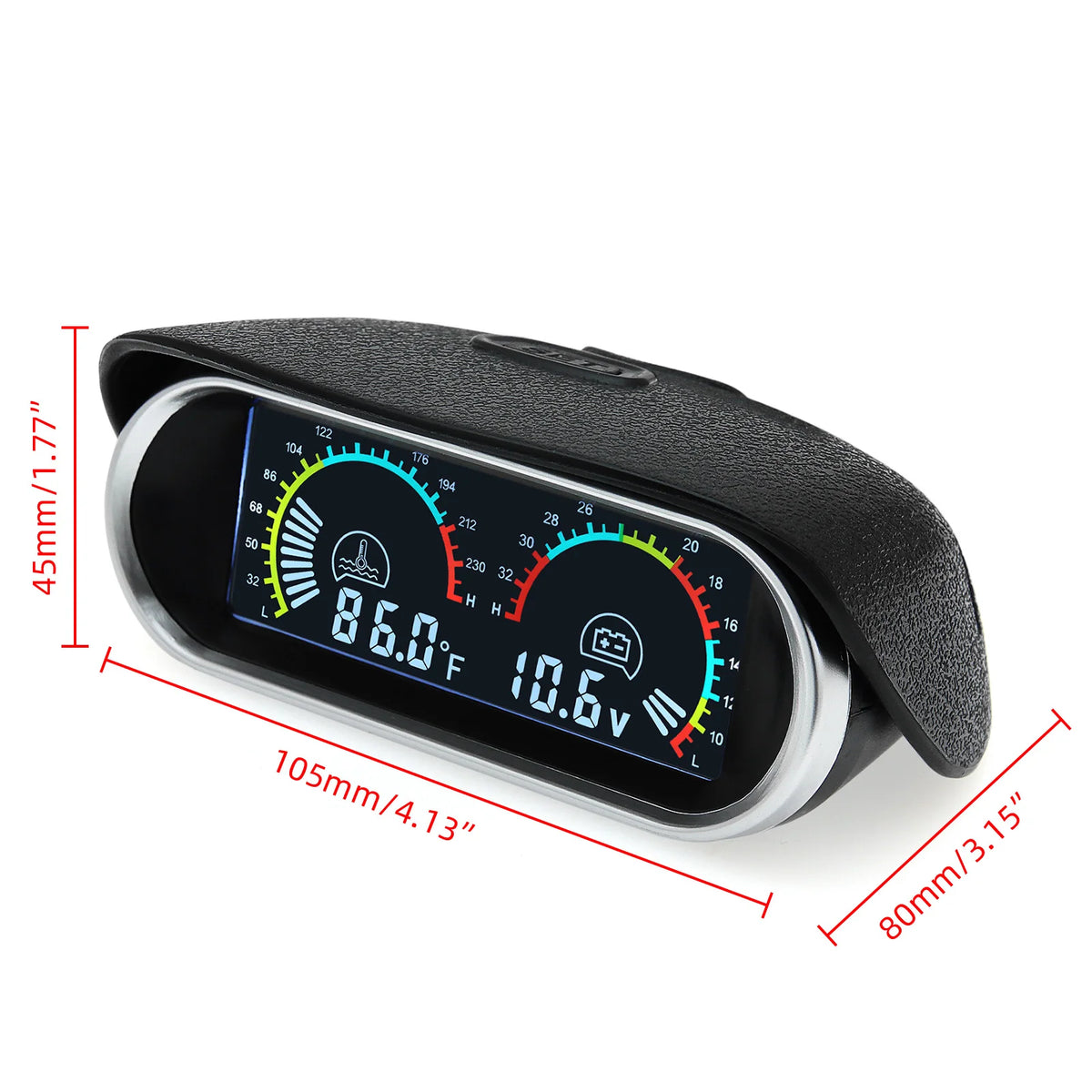 12v/24v Auto Car 2 in 1 LCD Digital Display Water Temperature+ Voltmeter+Temp Sensor+Adapter(Opt - Automotive LED Light