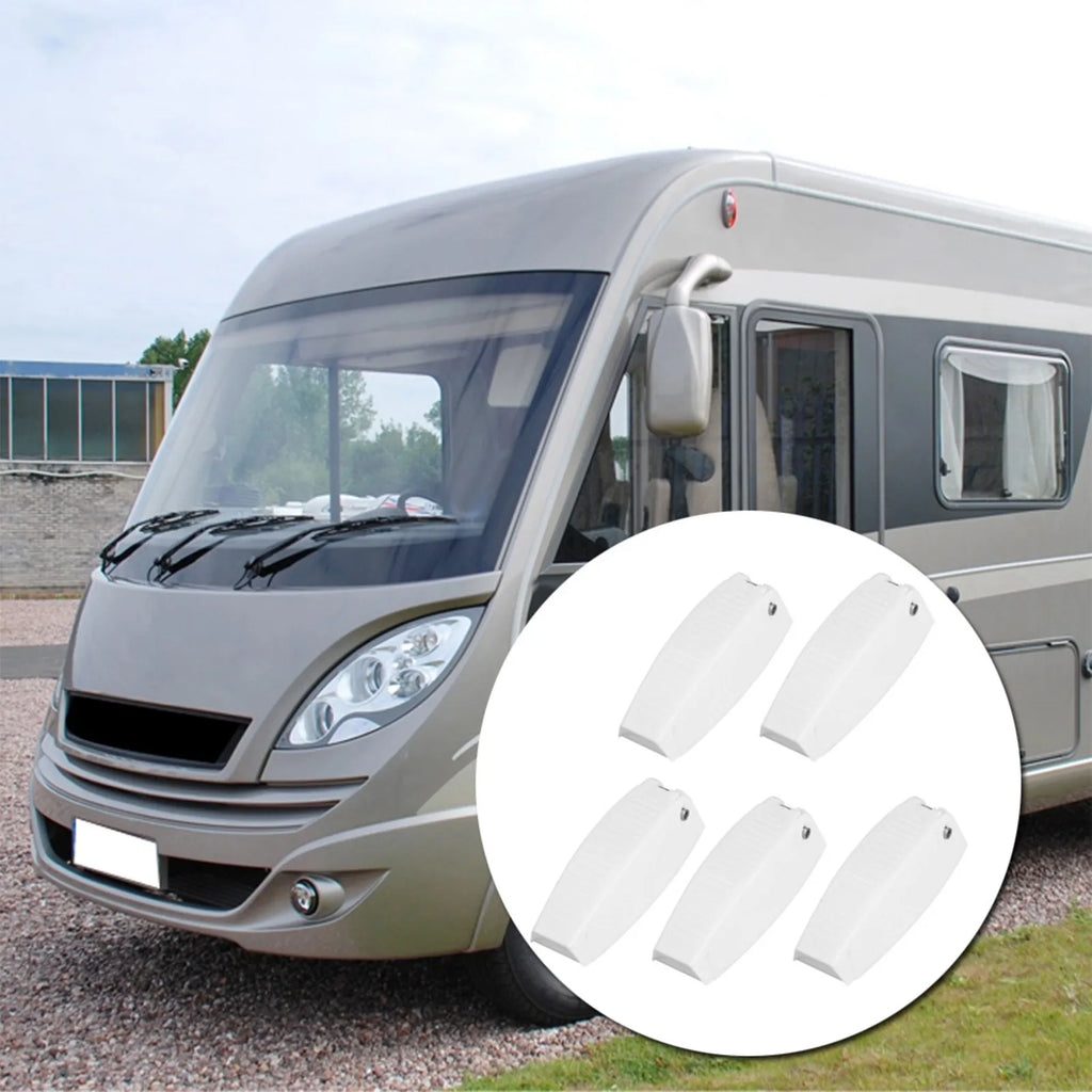 5pcs Door Catch Holder Latch for RV Motorhome Camper Traile Travel Baggage White ABS Car Accesso - Automotive LED Light