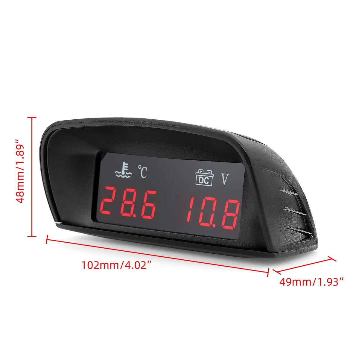 12V/24V 2in1 Car LCD Water Temperature Meter Thermometer Voltmeter Gauge Temp & Voltage Meter +  - Automotive LED Light