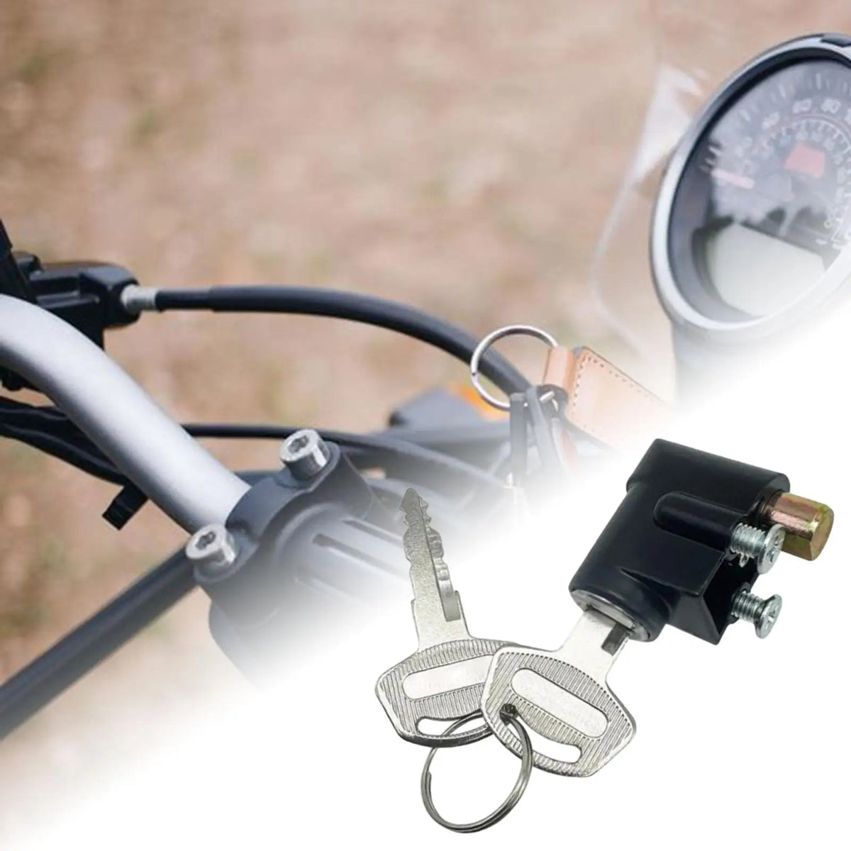 Ignition Switch Key Portable Cylinder Motorbike Accessories Stainless Steel Safety Lock Replacem - Automotive LED Light