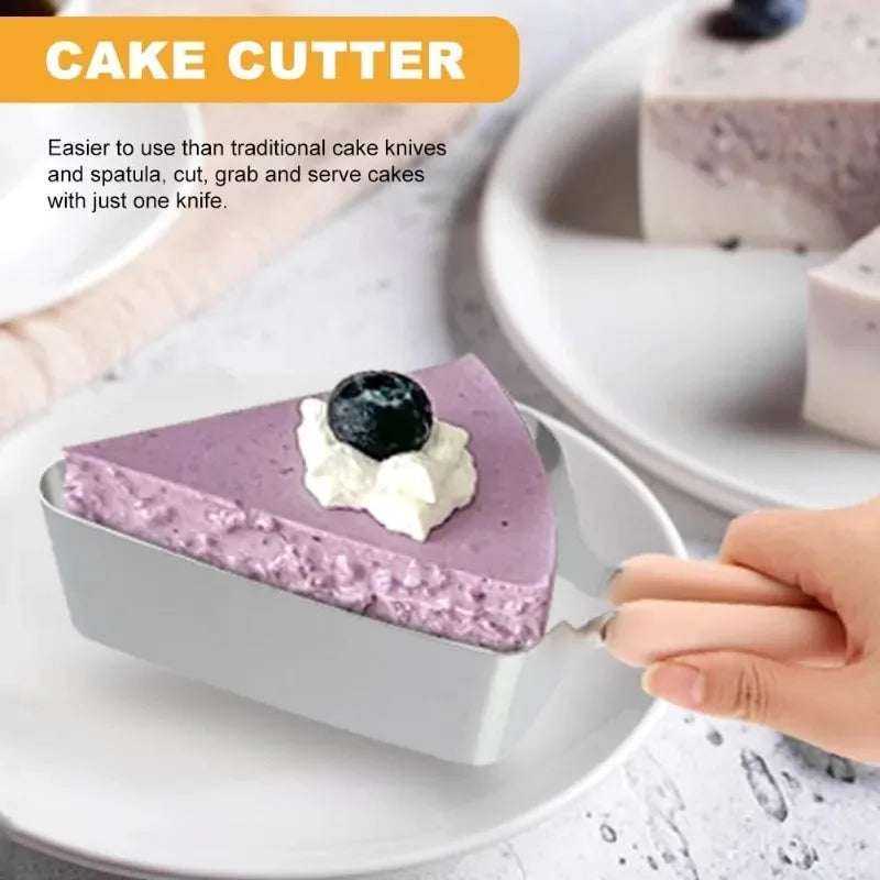 Fudge Dessert Slicing Processing Kitchen Tools Birthday Cake Slicer Cutter Triangular Stainless  - Automotive LED Light