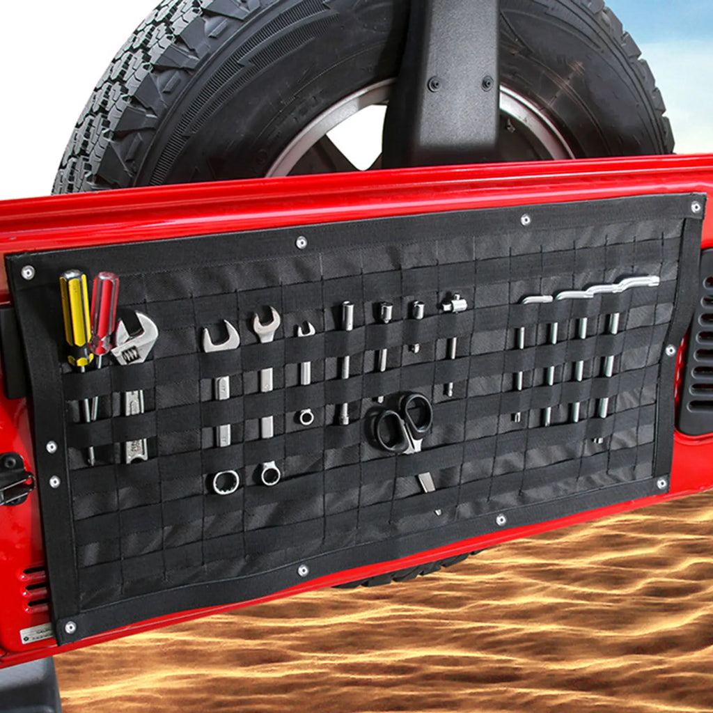 Tailgate Panel Storage Bag Rear Door Cargo Organizer Tailgate Molle Panel Tail Door Storage Bags - Automotive LED Light