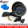 Digital Car Truck Water Temp Gauge + Voltmeter NPT1/8 10MM Temperature Sensor Head Plug Joint Pi - Automotive LED Light