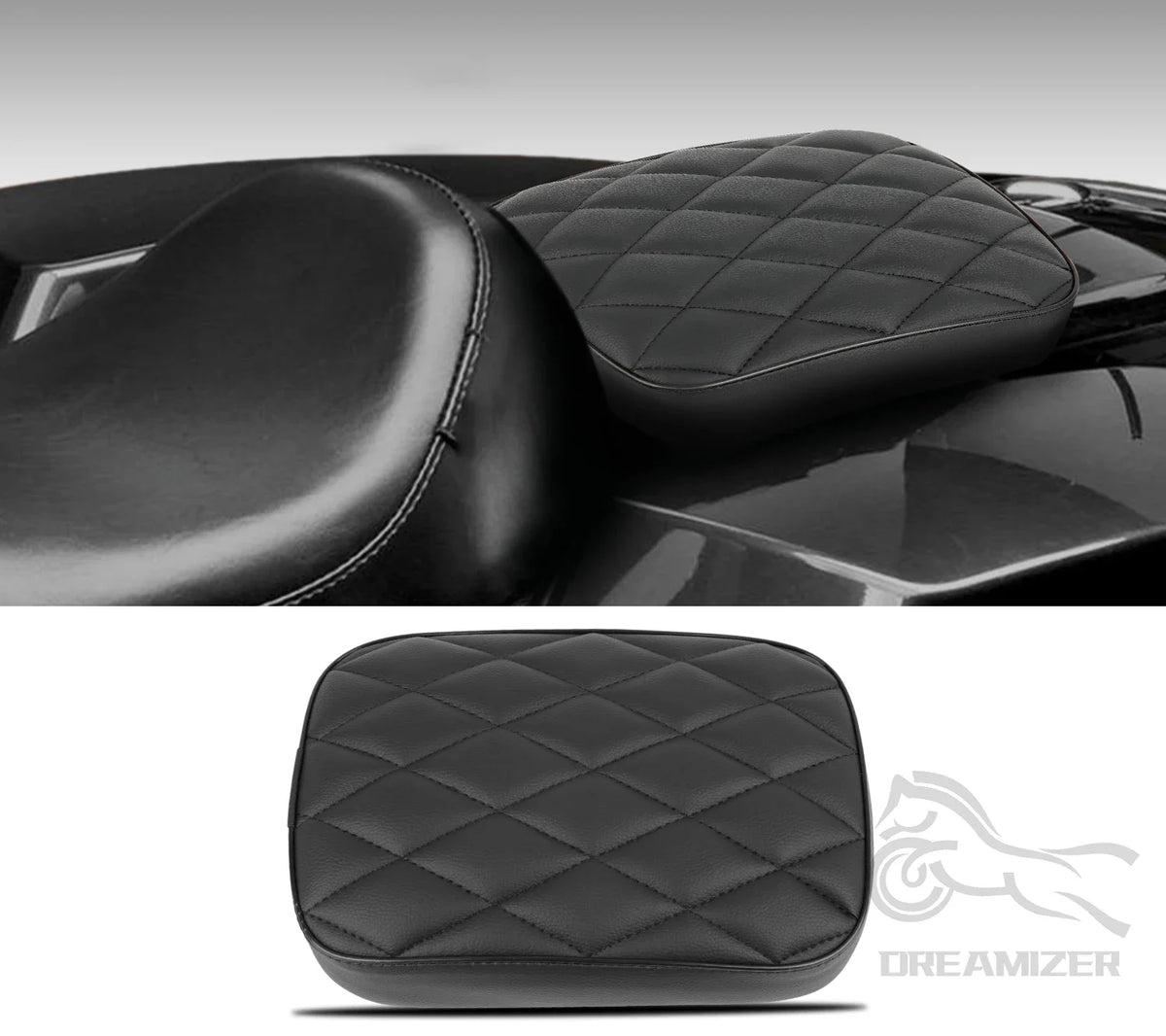 Universal New Motorcycle Black Suction Cup Rear Pillion Passenger Pad Seat For Harley 883 1200 4 - Automotive LED Light
