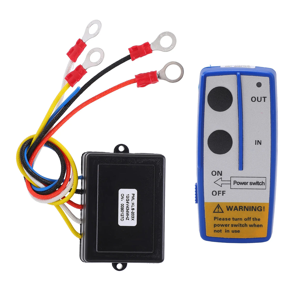 Universal Winch Wireless Remote Control Switch Kit with Receiver 12V 24V for Truck Jeep ATV SUV - Automotive LED Light