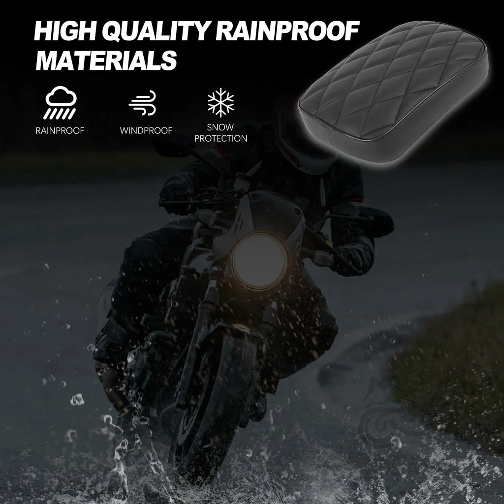 Universal New Motorcycle Black Suction Cup Rear Pillion Passenger Pad Seat For Harley 883 1200 4 - Automotive LED Light