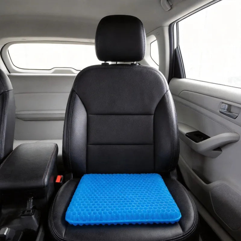 Summer Car Seat Breathable Honeycomb Designed Decompression Car Gel Seat Cushions Back Tailbone  - Automotive LED Light