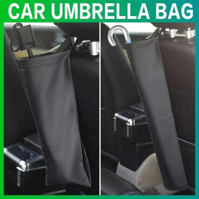 Car Umbrella Storage Bag Holder Synthetic Leather waterproof Car Seat Back Auto Tidying Accessor - Automotive LED Light