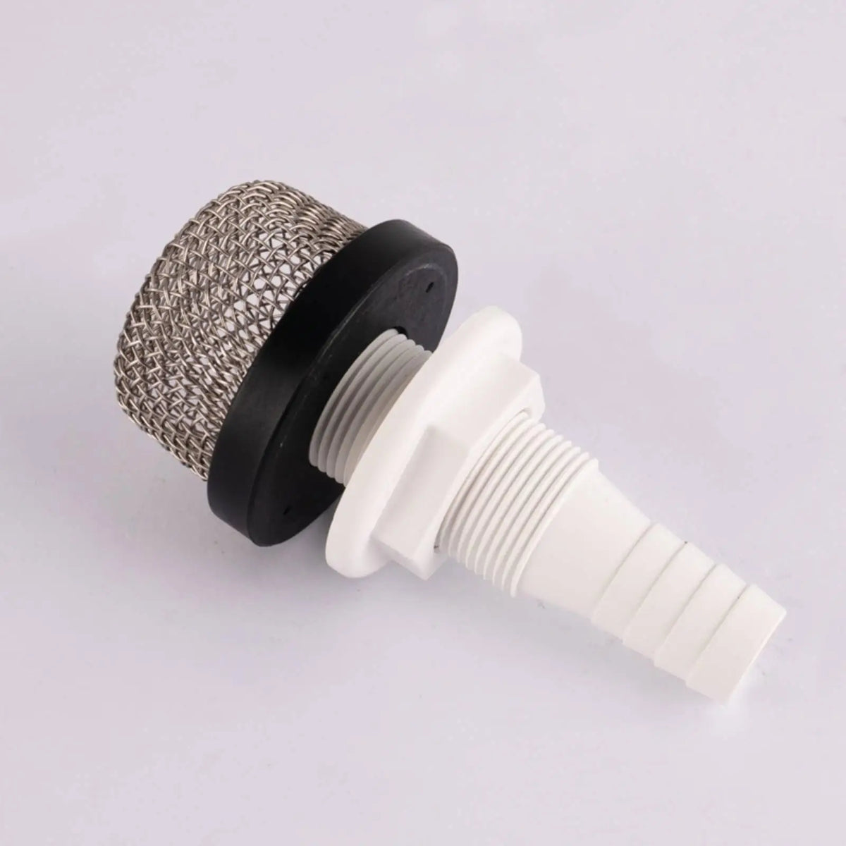 Marine Live-Well Pump Inlet Filter Hose Barb Threaded Inlet Filter White Plastic - Automotive LED Light