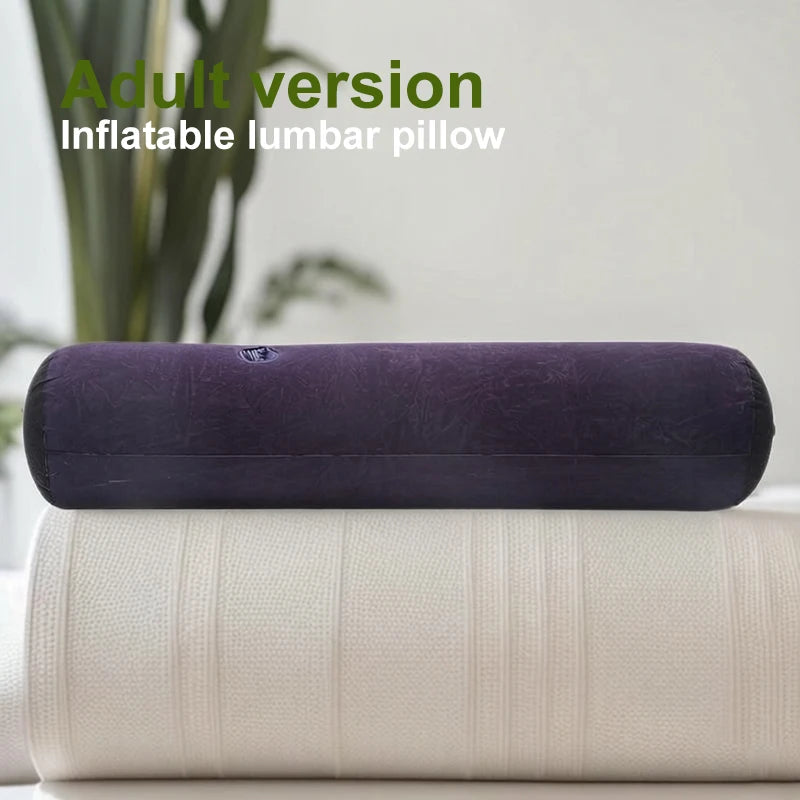 Orthopedic Inflatable Cylinder Pillow - Car Neck Support Seat Cushion for Travel Office And Home - Automotive LED Light