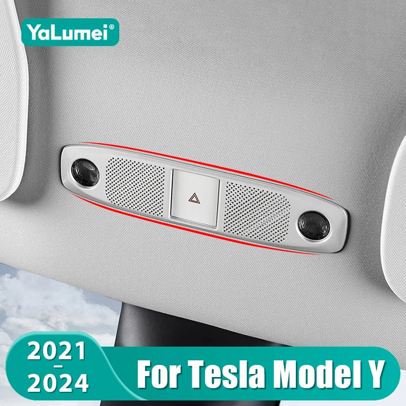 For Tesla Model Y 2021 2022 2023 2024 Car Front Interior Dome Reading Lamp Cover Horn Speaker Tr - Automotive LED Light