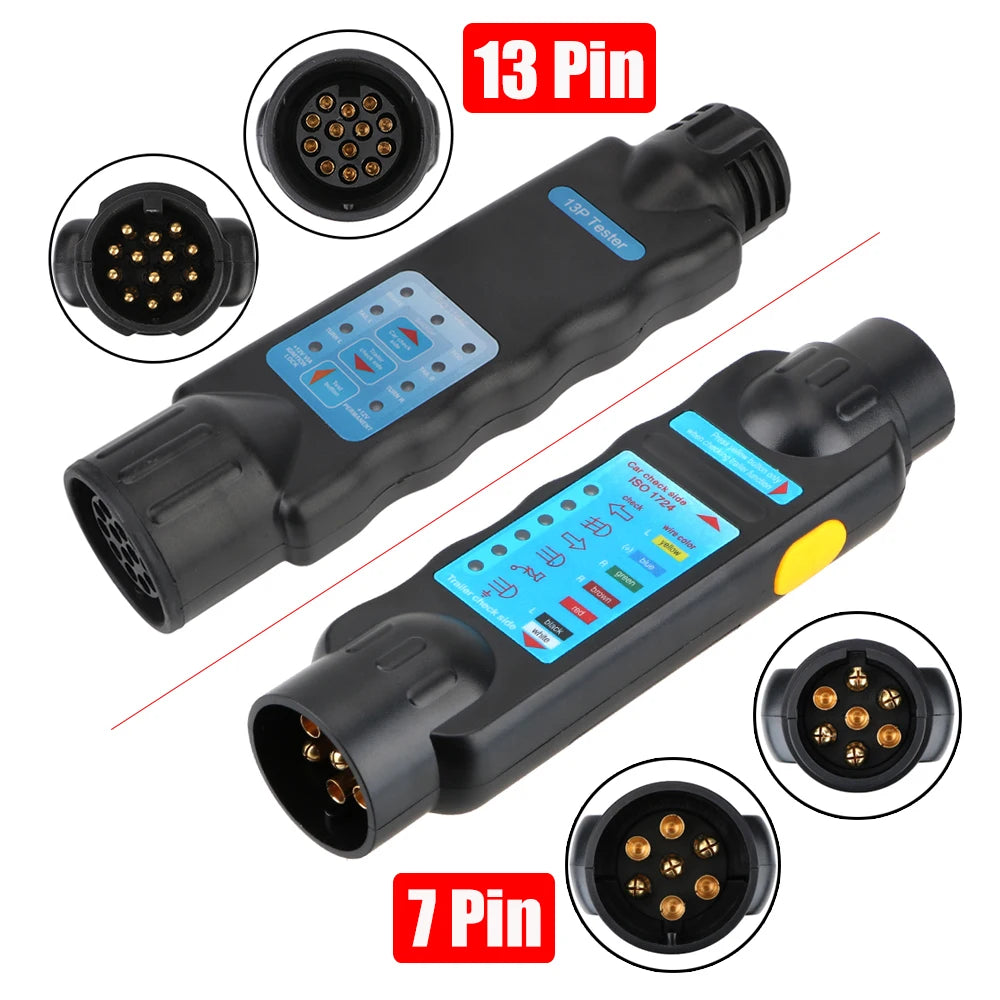 12V Trailer Tester 7 13 Pin Adapter Diagnostic Tools Wiring Check Light Test Plug Socket Car Tru - Automotive LED Light