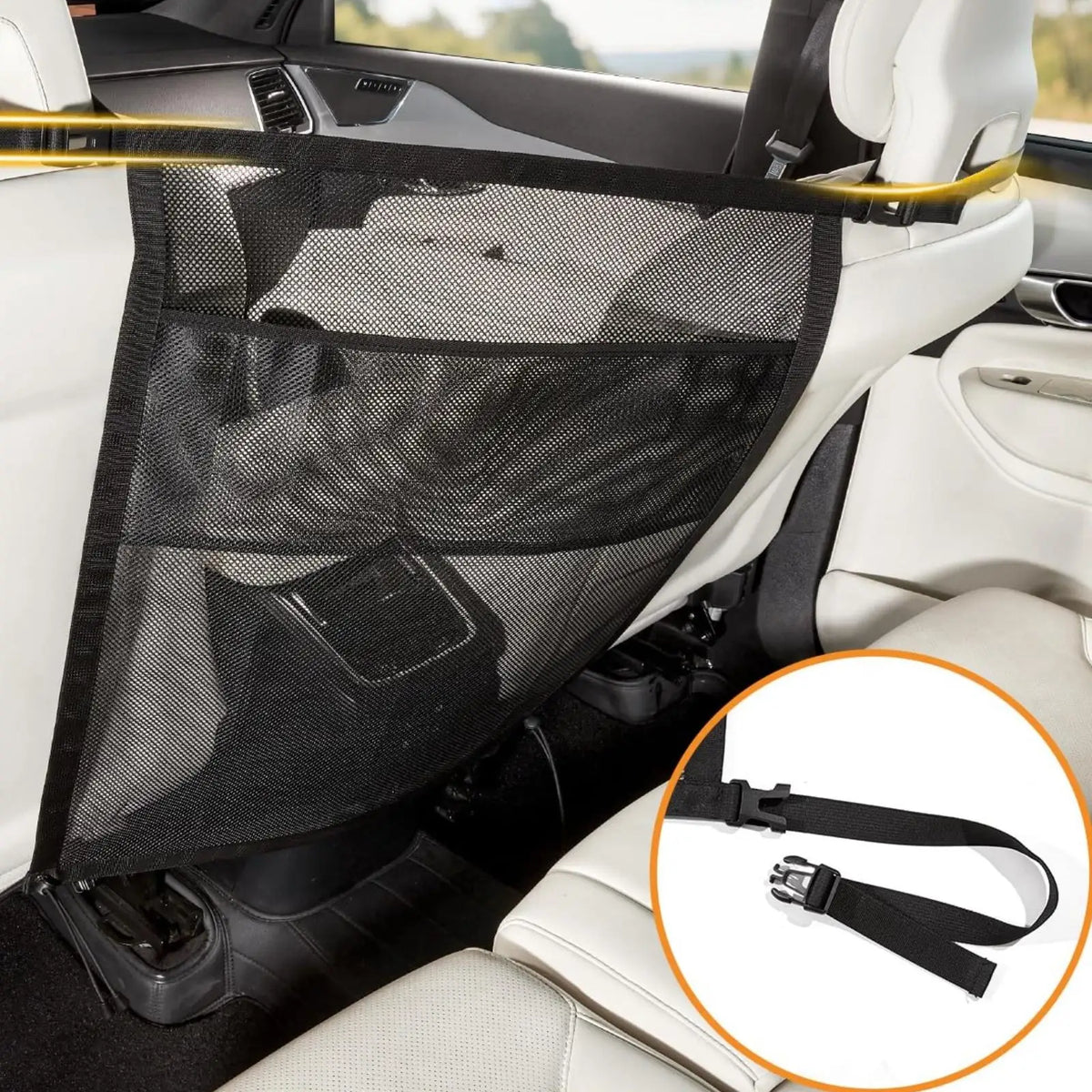 Car Pet Divider Net Thickened Dog Car Divider Abrasion-Resistant Resistant - Automotive LED Light