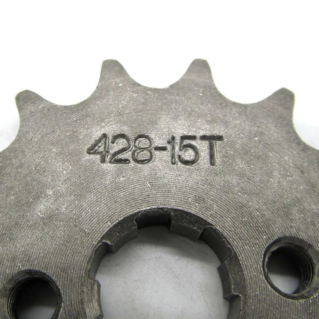 Heavy Duty 428 15T Front Chain Sprocket Pit Bike Chain Adjuster for 110cc 125cc Dirt Bike - Automotive LED Light