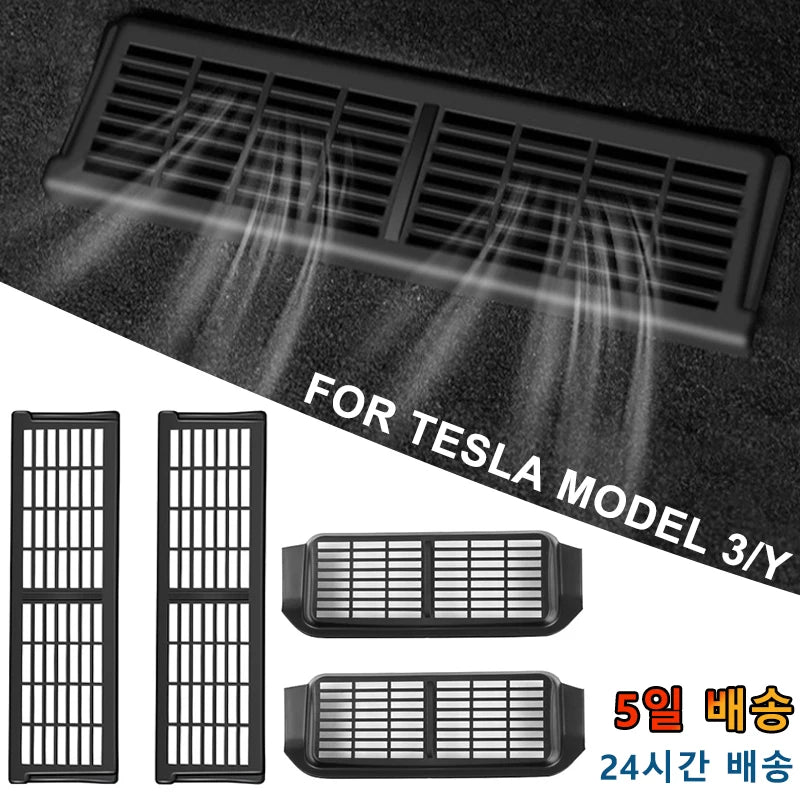 For Tesla Model 3 Model Y 2023 Car Under-seat Air Vent Protection Cover Anti-dir for Tesla Model Y Model 3 - Automotive