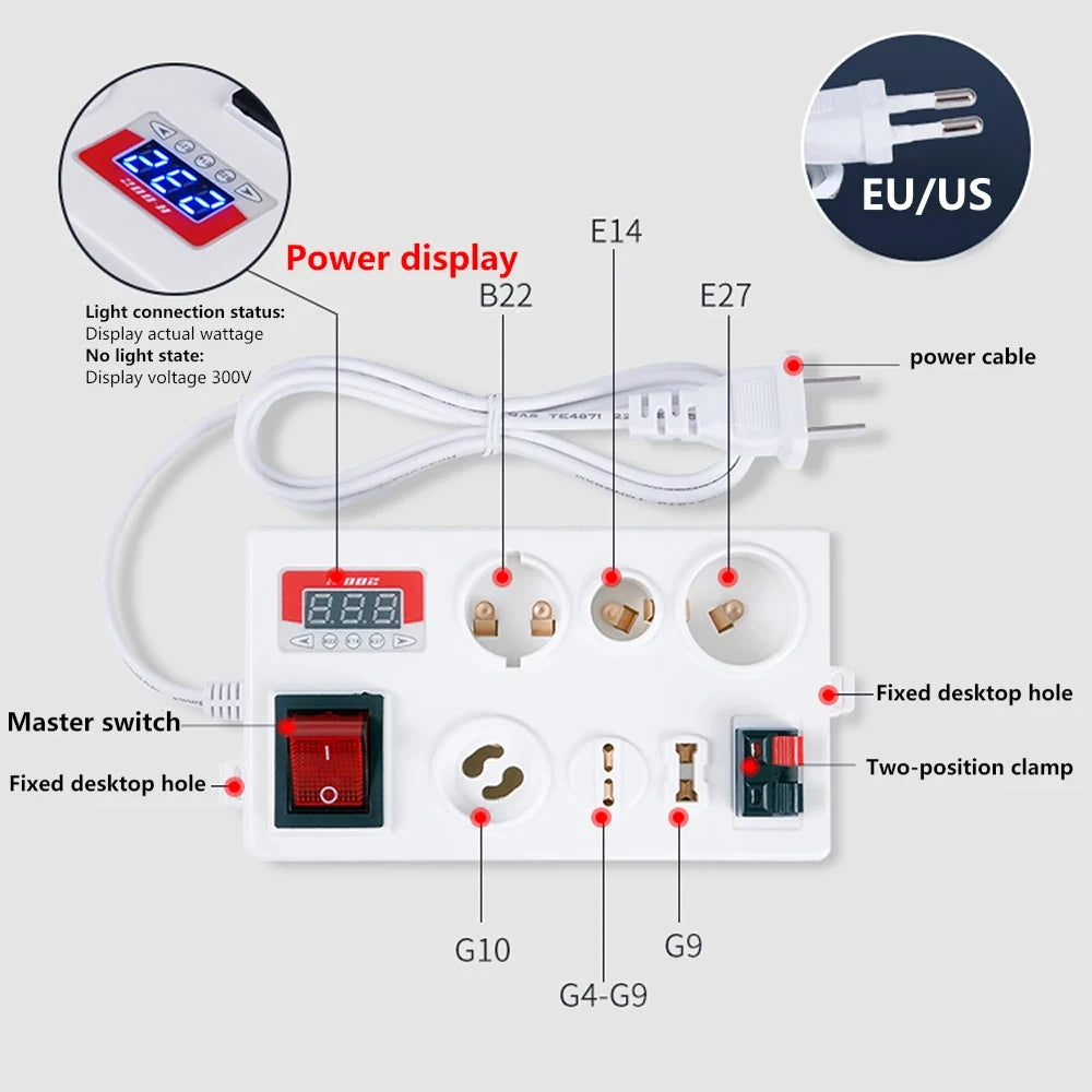 LED Lamp Bulb Light Voltage Power Quick Fast Tester Holder for E27 B22 E14 Lamp  for B22 E14 E27 - Automotive LED Light