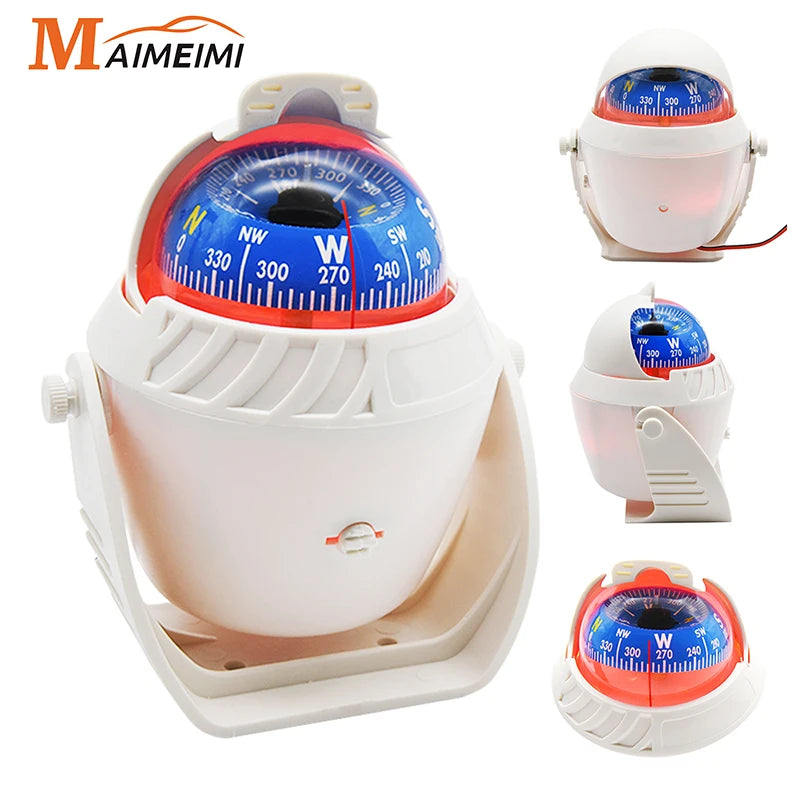 High Precision Sea Pivoting Marine Compass Marine Military Electronic Boat Ship Vehicle Car Comp - Automotive LED Light