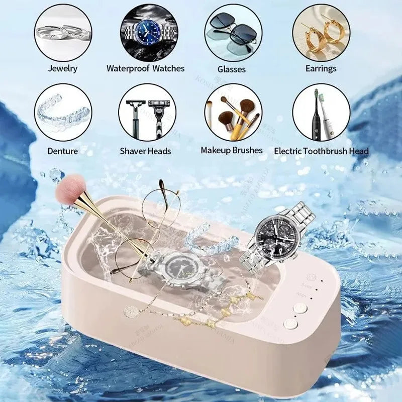 Contact Lens Ultrasonic Cleaner Glasses Cleaning Machine Vibrating Electric 3 Speed Jewelry Watc - Automotive LED Light