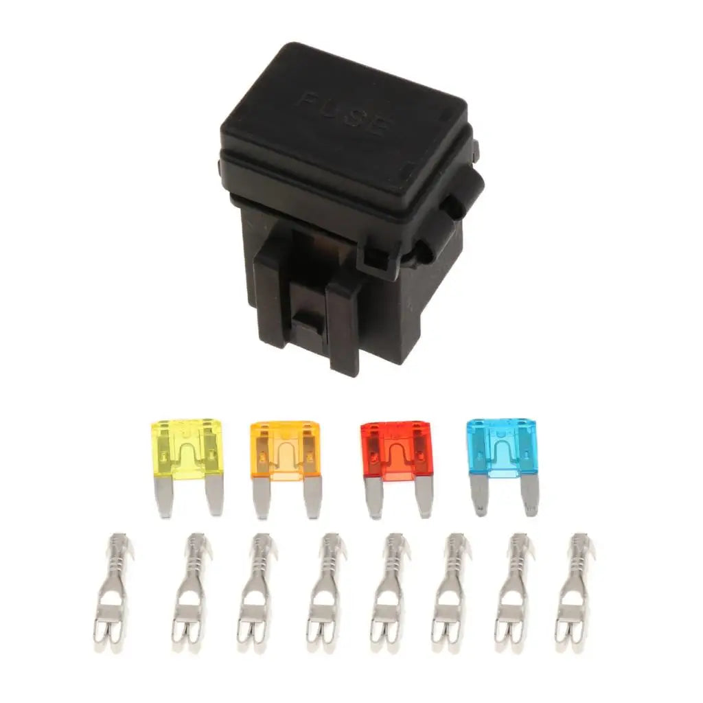 Automotive 4 Slot Relay Box Waterproof Plastic Fuse Holder Mini Fuse Box for Car Marine Truck Tr - Automotive LED Light