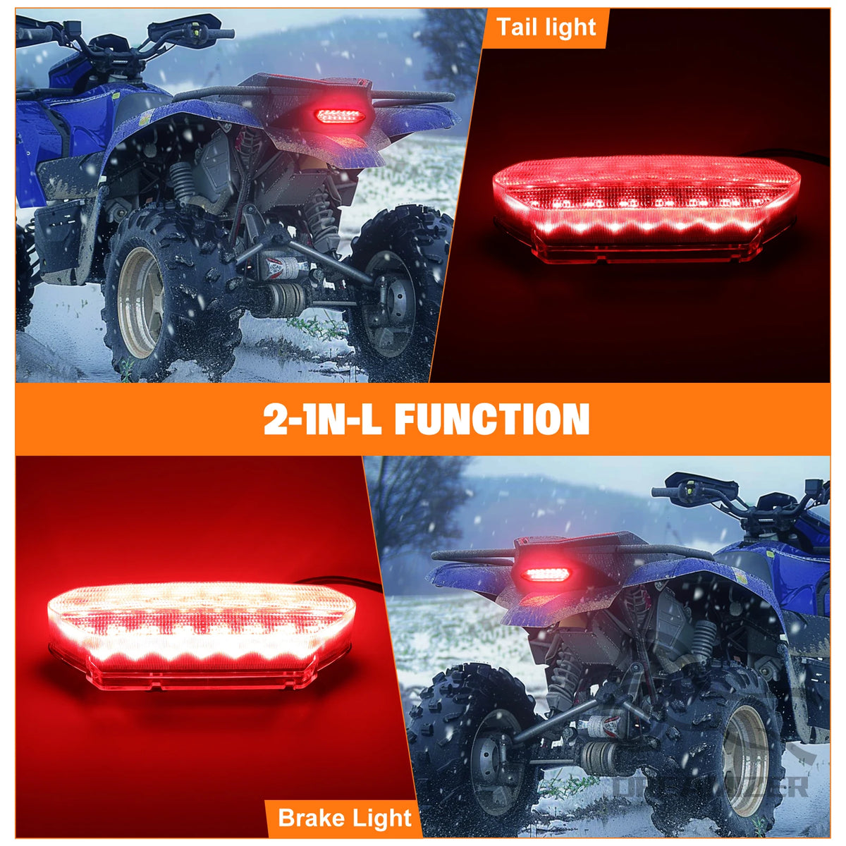 12V Motorcycle LED Rear Taillight Running Brake Tail Lights For Yamaha YFZ 450 YFZ450 2006 2007  - LED Motorcycle Light
