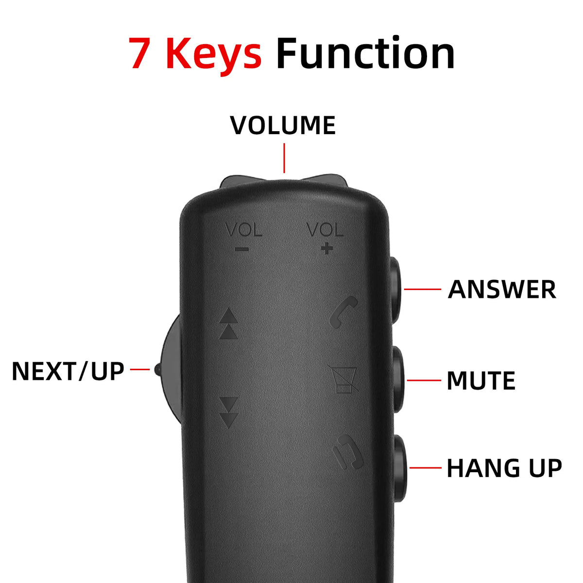 AD 7 Keys Button Car Steering Wheel Buttons Multi-functional Remote Controller for Car Audio GPS - Automotive LED Light