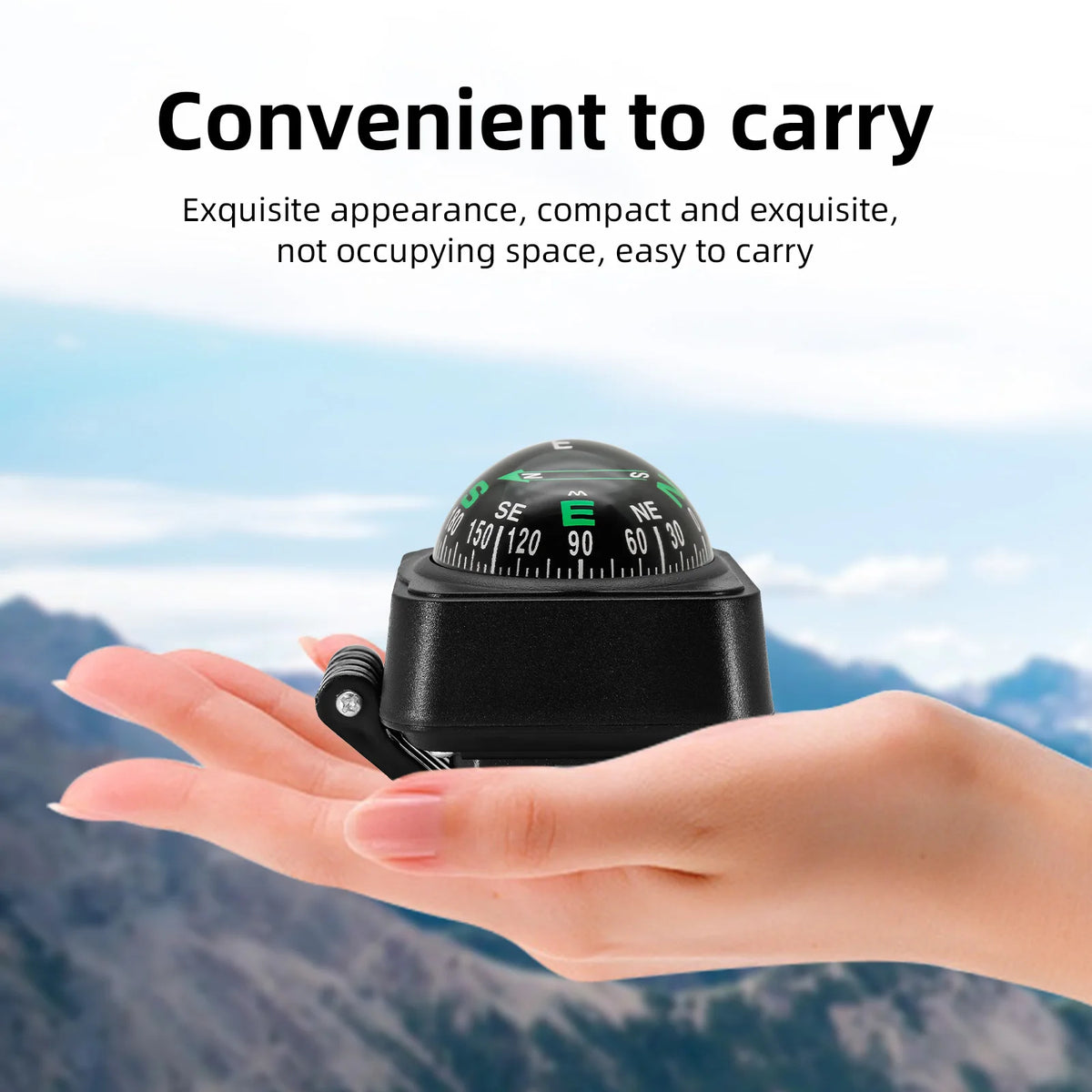 Car Compass Ball Shaped Variable Navigation Dashboard Car Compass Direction Pointing Guide For O - Automotive LED Light