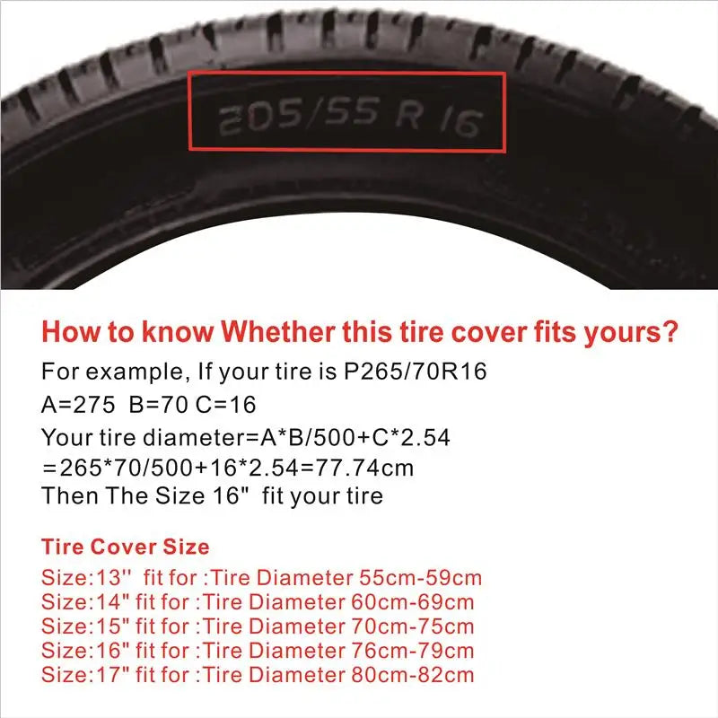 14" 15" 16" 17" Inch Pure Black White PVC PU Spare Tire Tyre Wheel Valve Cover Tire Cover Case P - Automotive LED Light