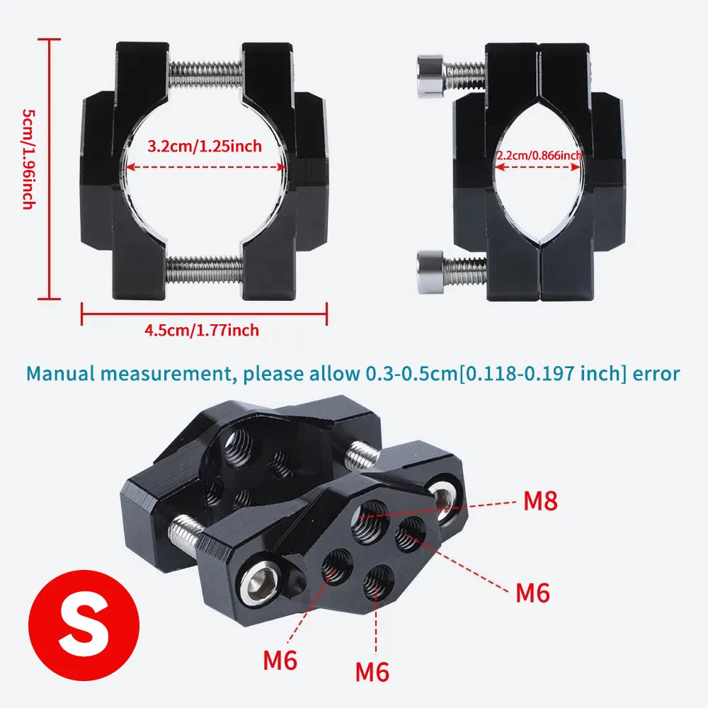 22-32mm/17-54mm Motorcycle Stent Bracket Bumper Clamp for Auxiliary Spotlight Headlight Mount Cl - Automotive LED Light