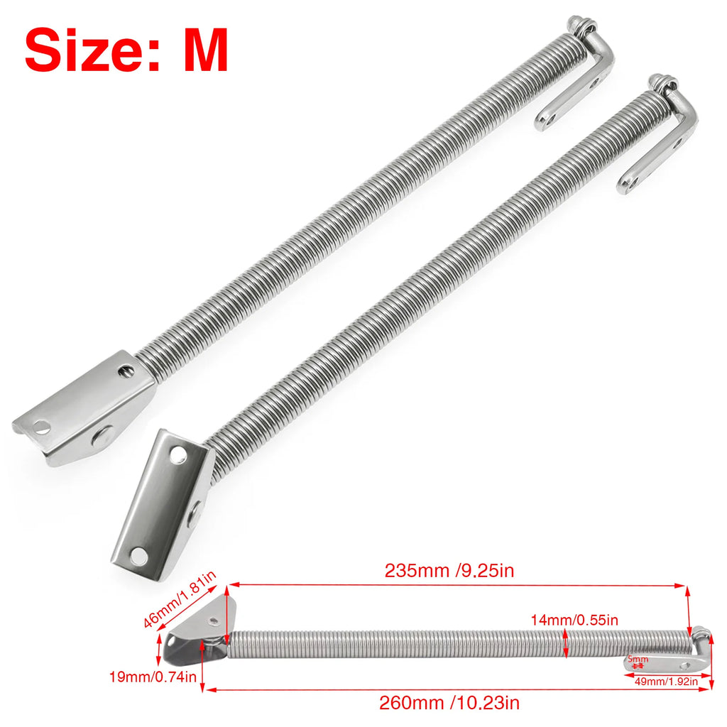 AD 2pcs Marine Stainless Steel Boat Hatch Support Spring Adjuster 210mm 235MM Practical Durable  - Automotive LED Light