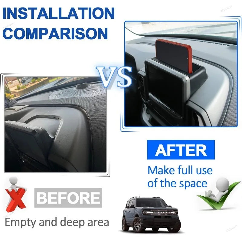 For Ford Bronco Sport 2021-2024 Easy Install Dashboard Storage Box Center Consol for Ford 2021-2024 - Automotive LED Lig