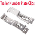 2 PCS Rectangular Car License Plate Spring Loaded Stainless Steel Bracket Cars Frame Holder Clam - Automotive LED Light