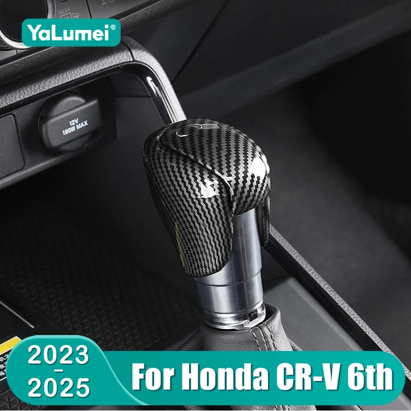 For Honda CR-V CRV 6th Gen 2023 2024 2025 Car Gear Shift Knob Gear Head Cover ABS Carbon Fibre / - Automotive LED Light