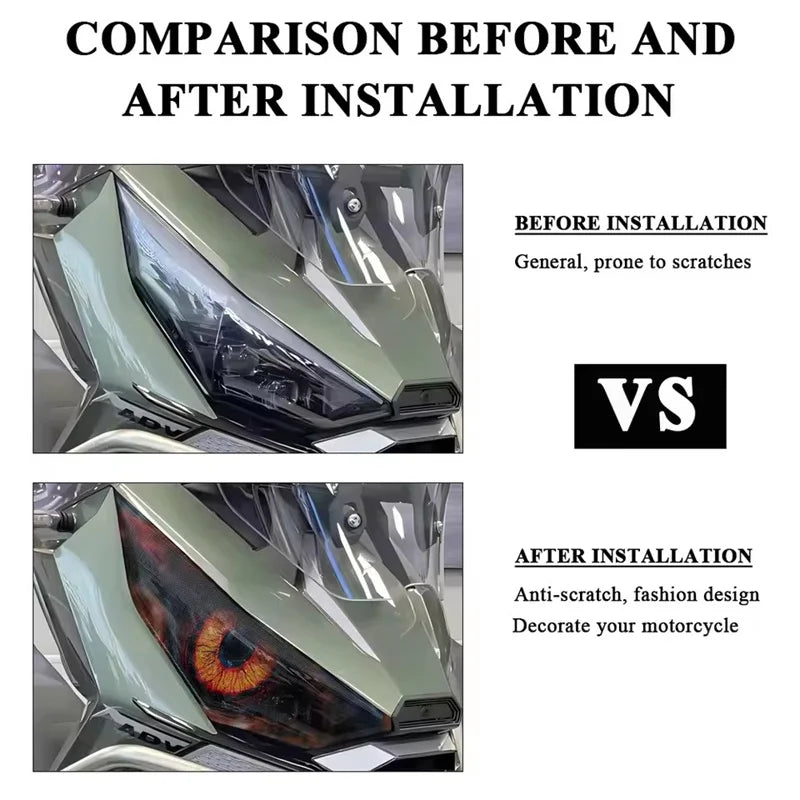 Waterproof Motorcycle Headlight Guard Stickers Motorbike Head Light Decal Protection For Zontes  - LED Motorcycle Light