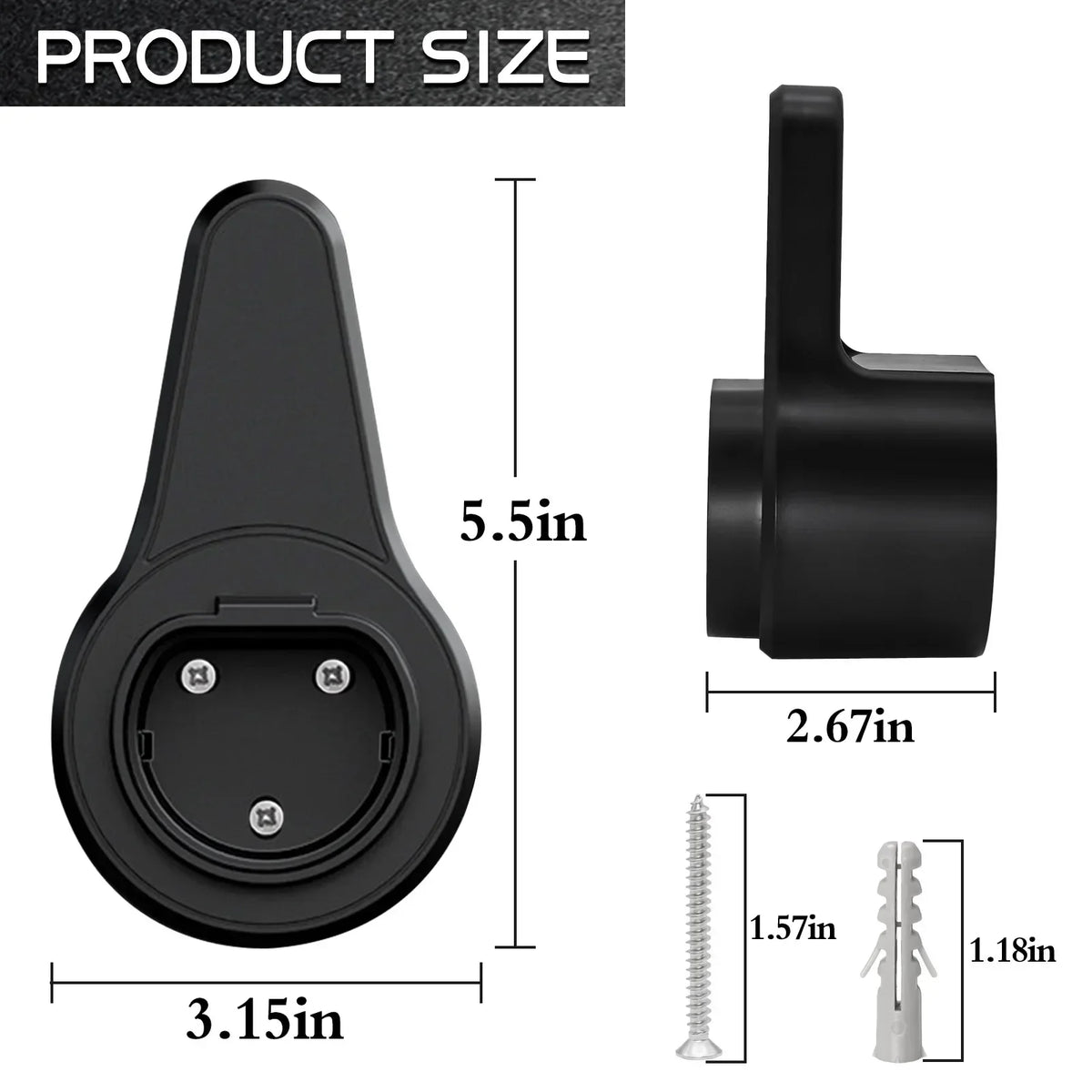 AD EV Charger Plug Holder for Electric Vehicle Charging Cable Plug Stand Extra Protection Wallbo - Automotive LED Light