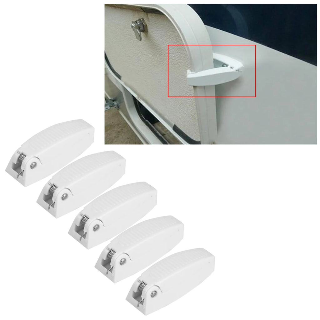 5pcs Door Catch Holder Latch for RV Motorhome Camper Traile Travel Baggage White ABS Car Accesso - Automotive LED Light
