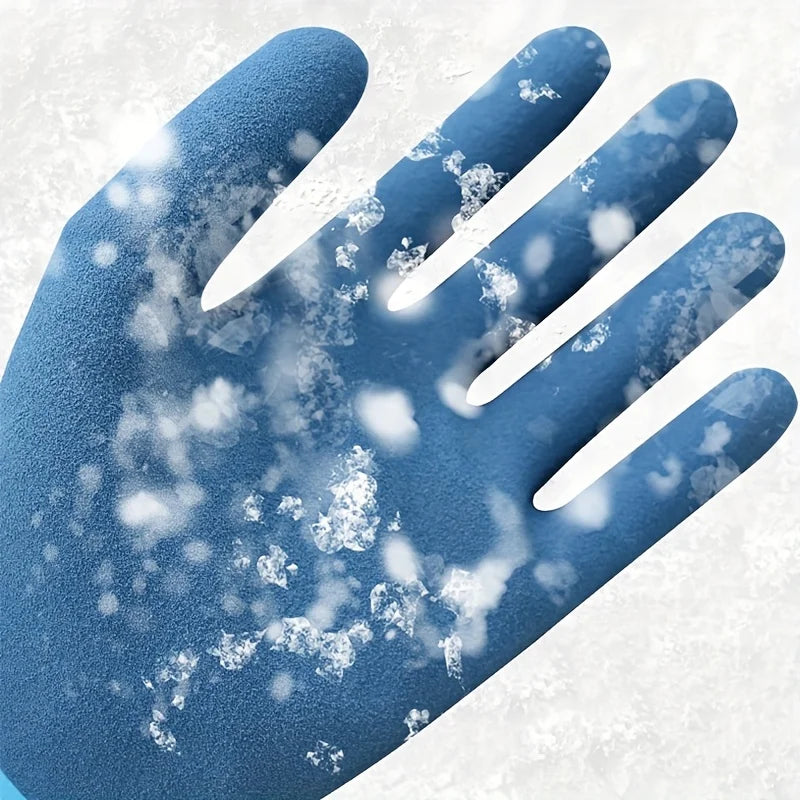Winter Work Gloves 1 Pairs with PU Palm Coating and Nitrile Safety Protective Glove Professional - Automotive LED Light