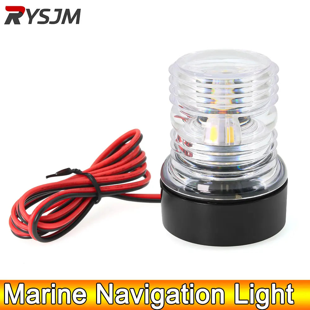 AD 12V Waterproof LED Navigation Light Marine Boat Yacht Anchor Light 360 Degree All Round White - Automotive LED Light