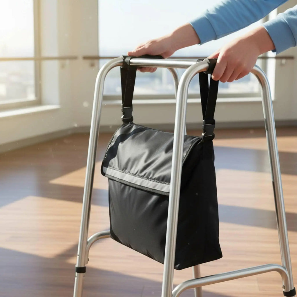Back bag for walking aids with multiple compartments, organizer bag, lightweight - Automotive LED Light