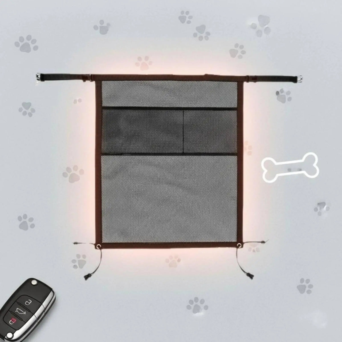 Car Pet Divider Net Thickened Dog Car Divider Abrasion-Resistant Resistant - Automotive LED Light