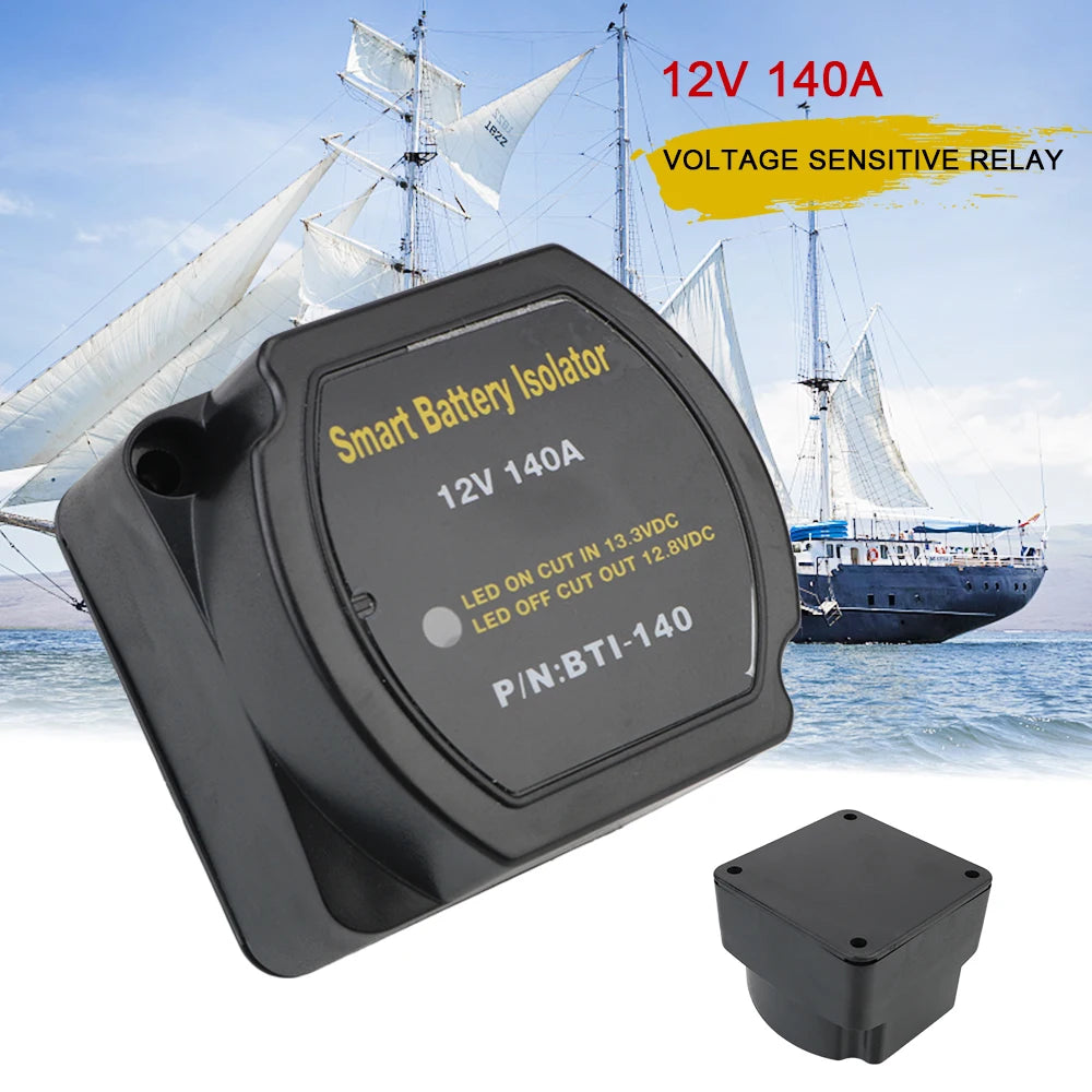 12V RV Battery Isolator Intelligent 140A Relay VSR Voltage Sensitive Splitter Charger Connector - Automotive LED Light