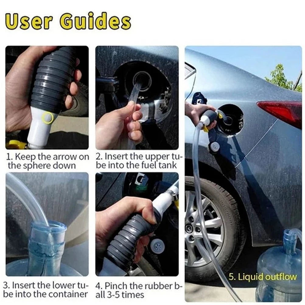 Multifunction Liquid Sucker Water Pump Oil Pump Liquid Fuel Transfer Siphon Pump for Gasoline Di - Automotive LED Light