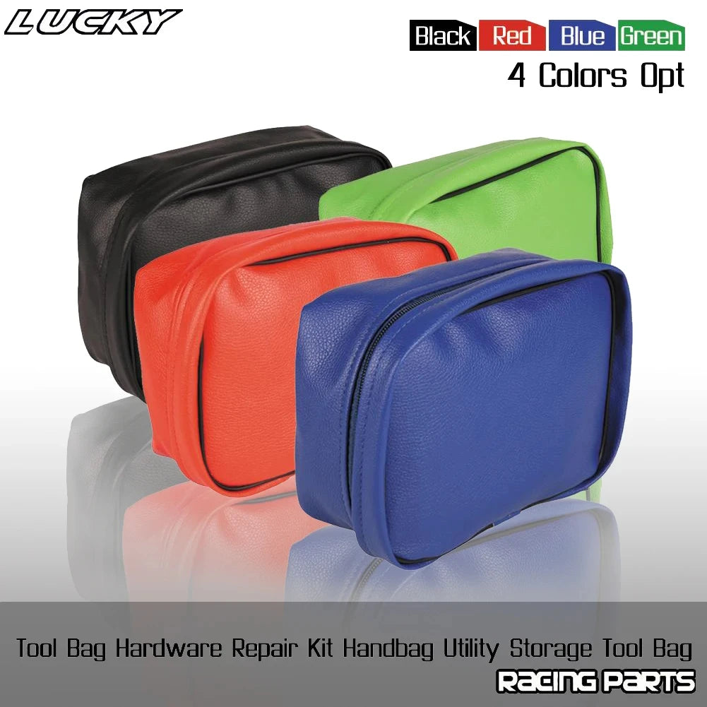 Off Road Motorcycle Rear Tool Bag Tail Kit Storage PU Leather Waterproof Durable For Honda CRF15 - Automotive LED Light