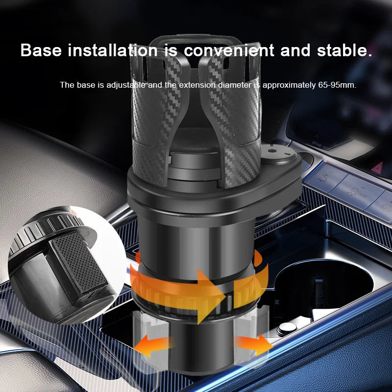 2 In 1 Vehicle Mounted Slipproof Cup Holder 360 Degree Rotating Water Car Cup Holder Multifuncti - Automotive LED Light