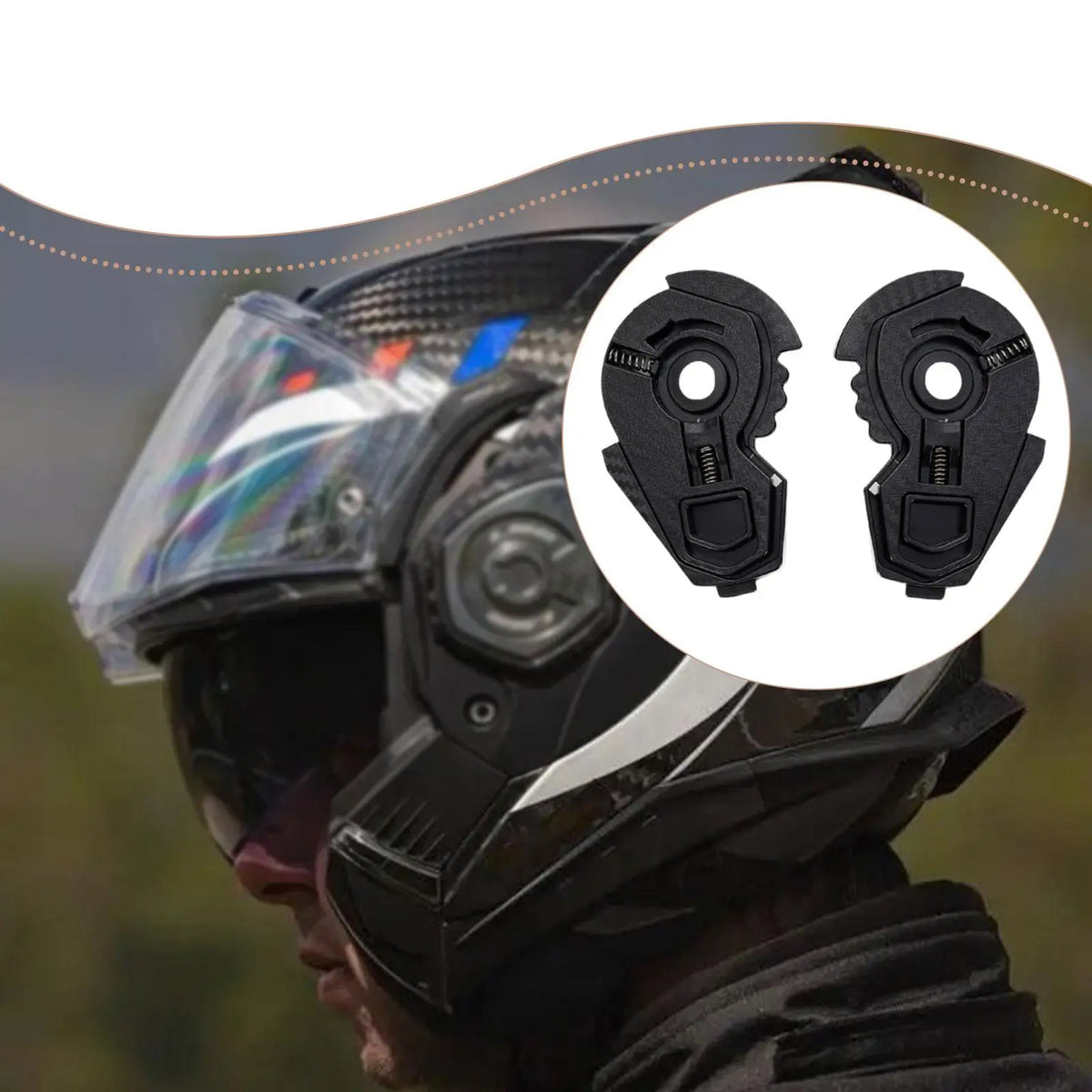 Helmet Visor Fixing Base Premium PC Helmet Lens Base Adapter Replacement Accessory for 902 Base - Automotive LED Light