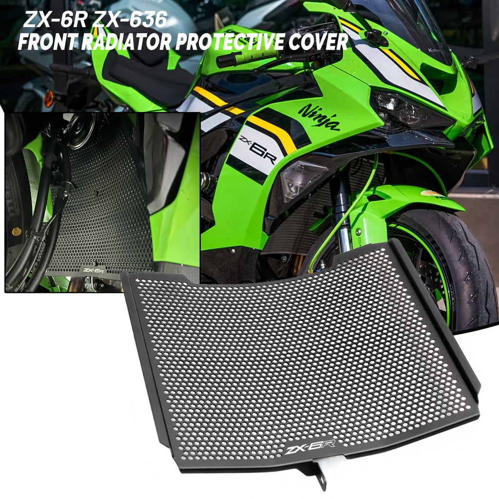 Motorcycle Radiator Guard Grille Cover Protector Protective Grill For ZX-6R ZX63 for ZX6R 2013-2025 - Automotive LED Lig